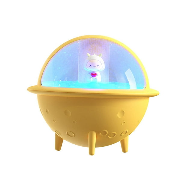 Humidificador de aire con diseño de astronauta y 7 luces. Amarillo
