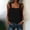 Black, variant on Womens Tank Tops Ladies' Summer Casual Loose Cotton And Linen Sleeveless Camisole With Split Vest Black Tank Tops for Women