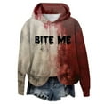 thumbnail image 4 of Women's Hoodies with Letter Prints for Splatter Hooded Sweatshirt for Casual Wear and Exciting Celebrations, 4 of 4