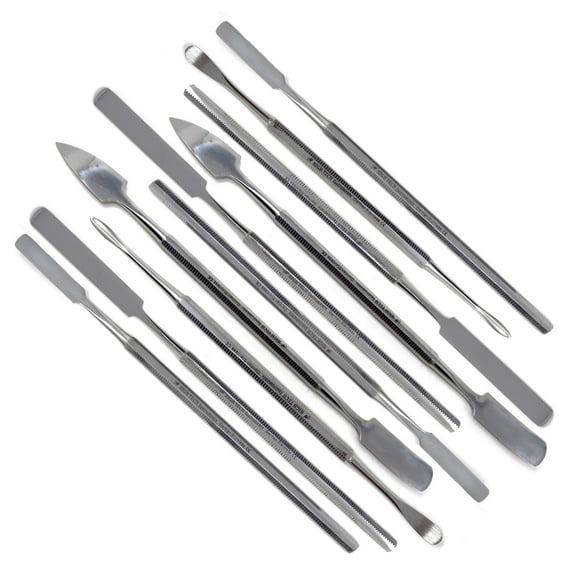 10 Pc Wax Mixing Clay Carving Tool Set Stainless Steel Spatulas for Texture Detailing