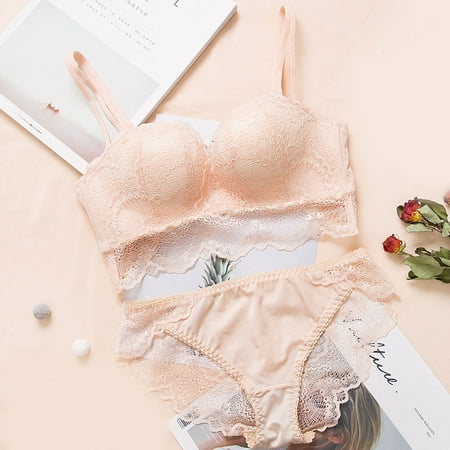 

Wirefree Lace Push up Bra and Panties Set Comfortable Breathable Women Bra Underwear Set New