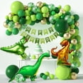 thumbnail image 1 of Decoraciones para fiesta de cumpleaños de dinosaurios y Kit de guirnaldas con arco de globos, globos de dinosaurios, globos de FELIZ CUMPLEAÑOS, cortinas, para temática de dinosaurios, 1 of 4