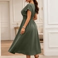 thumbnail image 5 of Ruimatai Women's V-Neck Twist Waist Short Sleeve A-Line Casual Midi Dresses for Women Work Office & Party Wear, 5 of 5