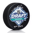 thumbnail image 1 of Matt Boldy Signed 2019 Entry Draft Puck with 12th Pick Note, 1 of 2