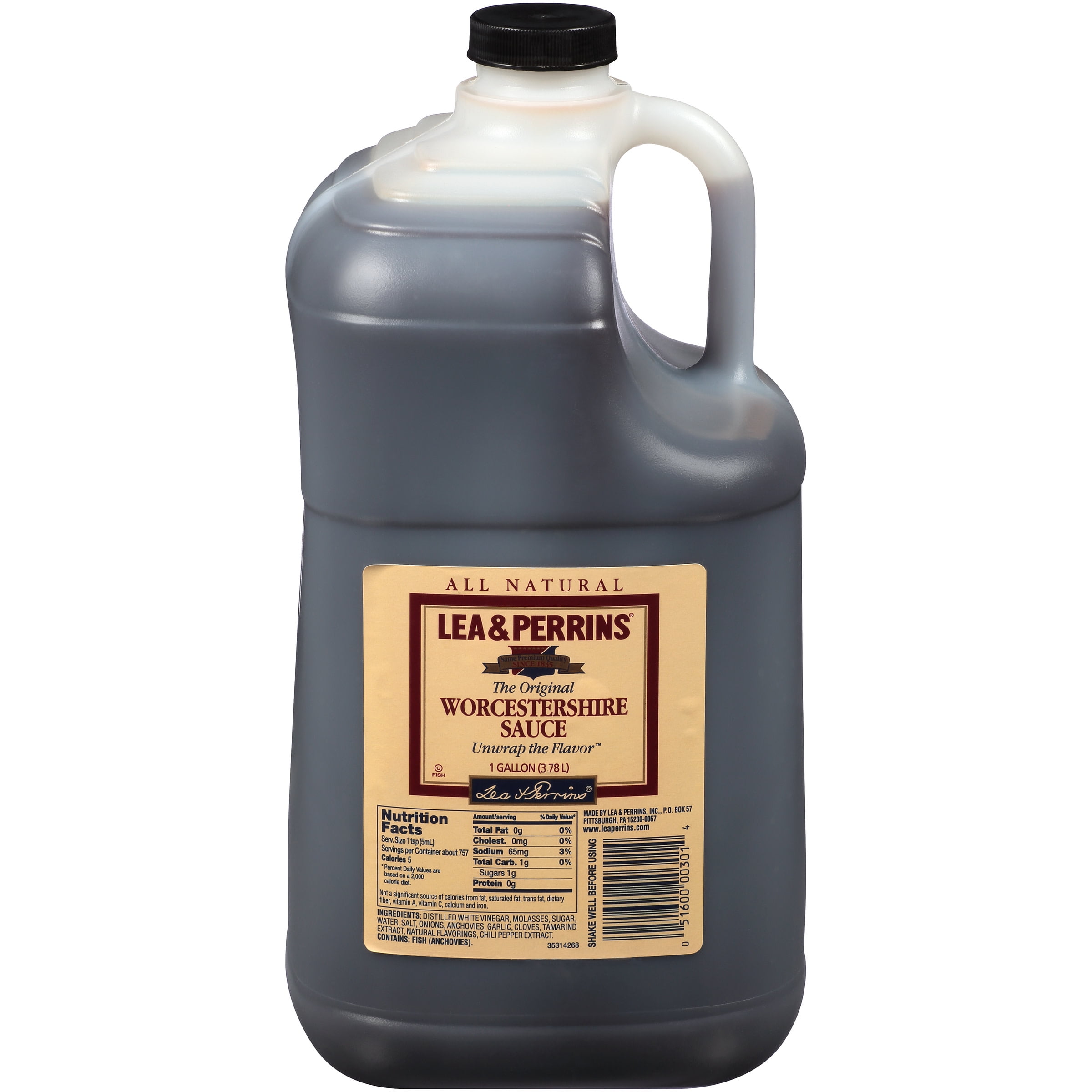 Lea & Perrins The Original Worcestershire Sauce, 3 ct. Casepack, 1 gal. Jugs