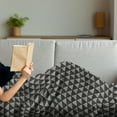 thumbnail image 3 of Geometric Soft Flannel Fleece Blanket, Modernistic Repeating Triangular Pattern with Half Tone Dots Print, Cozy Plush for Indoor and Outdoor Use, 60" x 80", Charcoal Grey and Ivory, by Ambesonne, 3 of 5