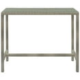 thumbnail image 2 of Modern Contemporary Urban Design Outdoor Patio Balcony Garden Furniture Bar Side Table, Rattan Wicker Glass, Light Grey Gray, 2 of 3