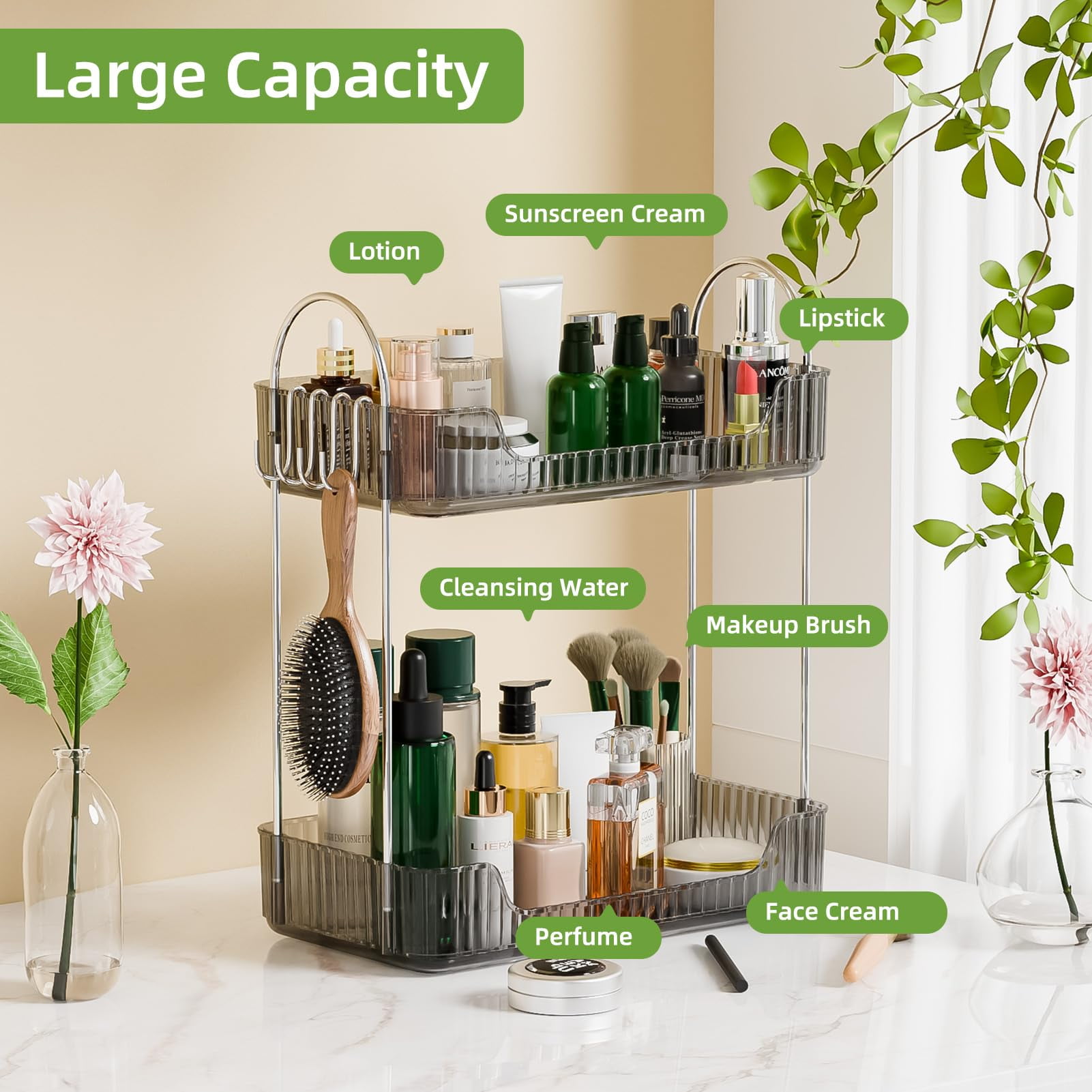 2 Tier Bathroom Counter Organizer，Cosmetic Skincare Organizer