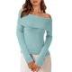 thumbnail image 1 of Suéter PRETTYGARDEN Hombros Descubiertos Azul Claro XL, 1 of 8