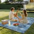 thumbnail image 4 of Blue Abstract Outdoor Rug for Patio/Deck/Porch, Non-Slip Large Area Rug 5 x 8 Ft, Vintage Geometric Gradient Oil Painting Simple Indoor Outdoor Rugs Washable Area Rugs, Camping Rug Carpet Runner, 4 of 8