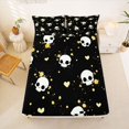 thumbnail image 5 of Manfei Thanksgiving Print Halloween Queen Sheets,Cartoon Skeleton Queen Sheet Sets,4 Pieces,1 Flat Sheet,1 Fitted Sheet and 2 Pillowcases, 5 of 6