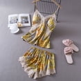 thumbnail image 4 of Daeyard Sexy Lace Cami and Shorts 2 Pieces Pajama Set For Women Silk Floral Pjs Lingerie Set Satin Sleepwear Nightwear, 4 of 4