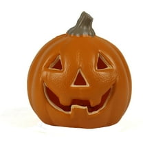 Tanglewen Light Up Pumpkins for Halloween,Small Jack O Lantern Pumpkins with LED Light,Halloween Pumpkin for Indoor Spooky Decor,Table (Battery Operated,Orange)