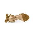 thumbnail image 4 of BLISSFUL STEP Women's Open Toe Ankle Tie Back Block Heels Sandals Brown (Size 10), 4 of 6