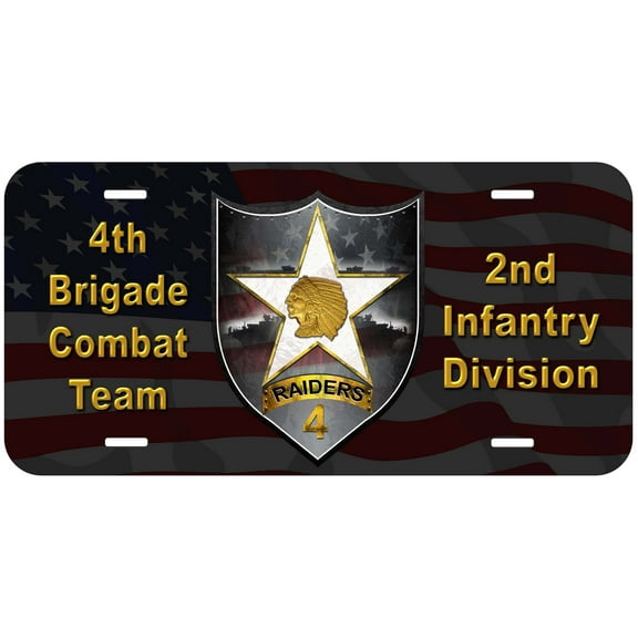 4th Brigade Combat Team 2nd Infantry Division Raiders Novelty Car License Plate