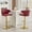 Red&Gold, variant on Hi loPres 2-Piece Modern White PU Bar Stools, 360° Swivel Adjustable Pub Chairs with High Back & Silver Metal Base for Kitchen Counter