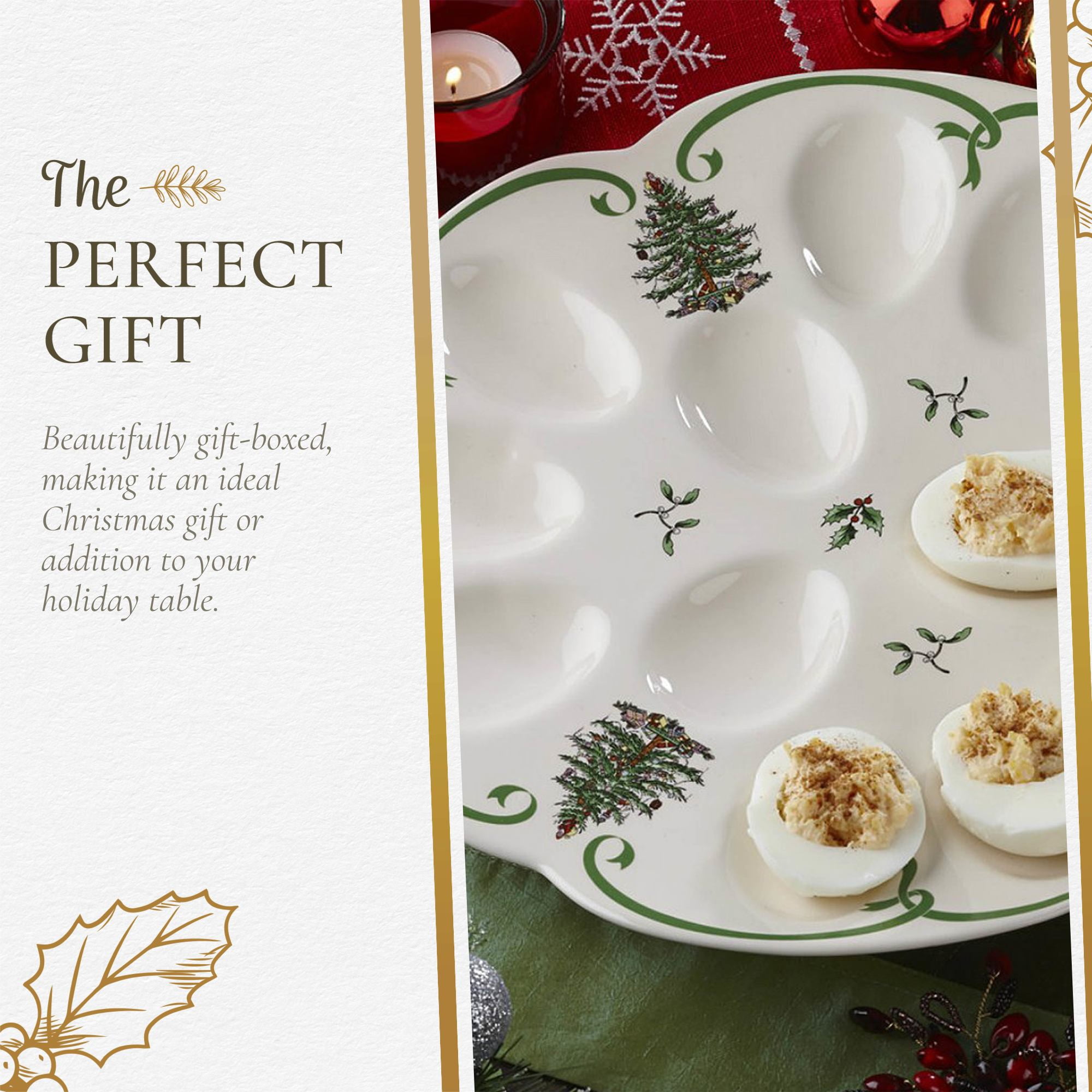 Spode Christmas Tree Devilled Egg Dish
