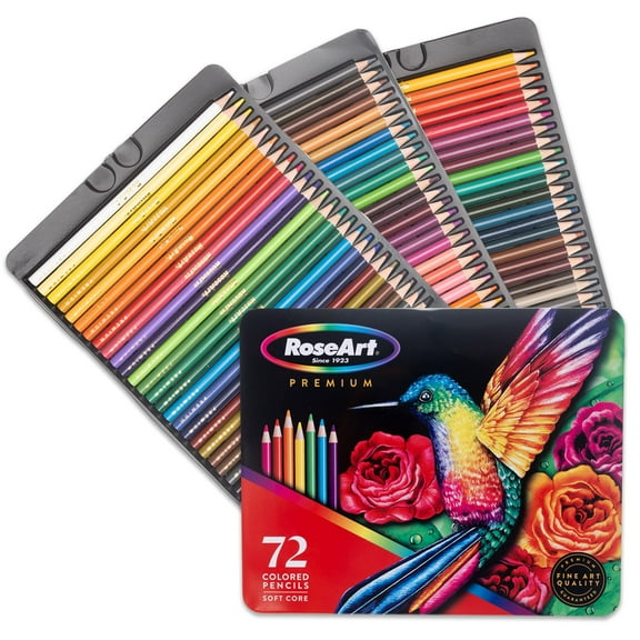 RoseArt Premium 72ctTRDN Colored Pencils - Art Supplies for Drawing, Sketching, Adult Colors, Soft Core Color Pencils 72 Pack, multi