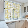 thumbnail image 2 of 36 Inch Kitchen Curtains Yellow and Grey Geometric Abstract Art Window Curtains and Valances Set of 3, White Modern Art Background Short Tier Curtain for Kitchen,Vintage Small Kitchen Decor, 2 of 6