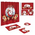 thumbnail image 2 of 4Pcs Christmas Shower Curtain Set Winter Bathroom Set with Shower Curtain and Rugs, Christmas Themed Shower Curtain Set, Winter Christmas Tree Santa Bath Accessories Set C2, 2 of 5