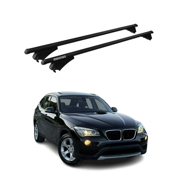 OMAC Top Roof Racks Cross Bars Carrier for BMW X1 E84 2010-2015 Aluminium Black 2Pcs