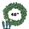thumbnail image 2 of Novelty Lights 48″ Lighted Colorado Pine Wreath, Lush Pre-Lit Holiday Decor with 140 Warm White LEDs and 350 Flame-Retardant PVC Tips, UL-Listed, 2 of 4