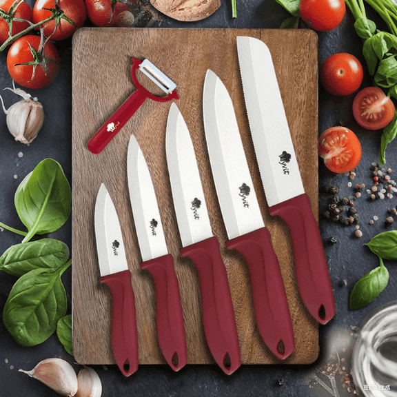 Ceramic Knife Set Kitchen Chef Knife with Cover 11PCS Vegetable Cutting Knife Rustproof Ceramic Blade Fruit Cooking Cutter