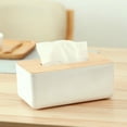 thumbnail image 3 of Cubierta rectangular para caja de pañuelos para pañuelos faciales de papel desechables, soporte rectangular de madera para caja de pañuelos para almacenamiento en tocador de baño, encimera,, 3 of 5