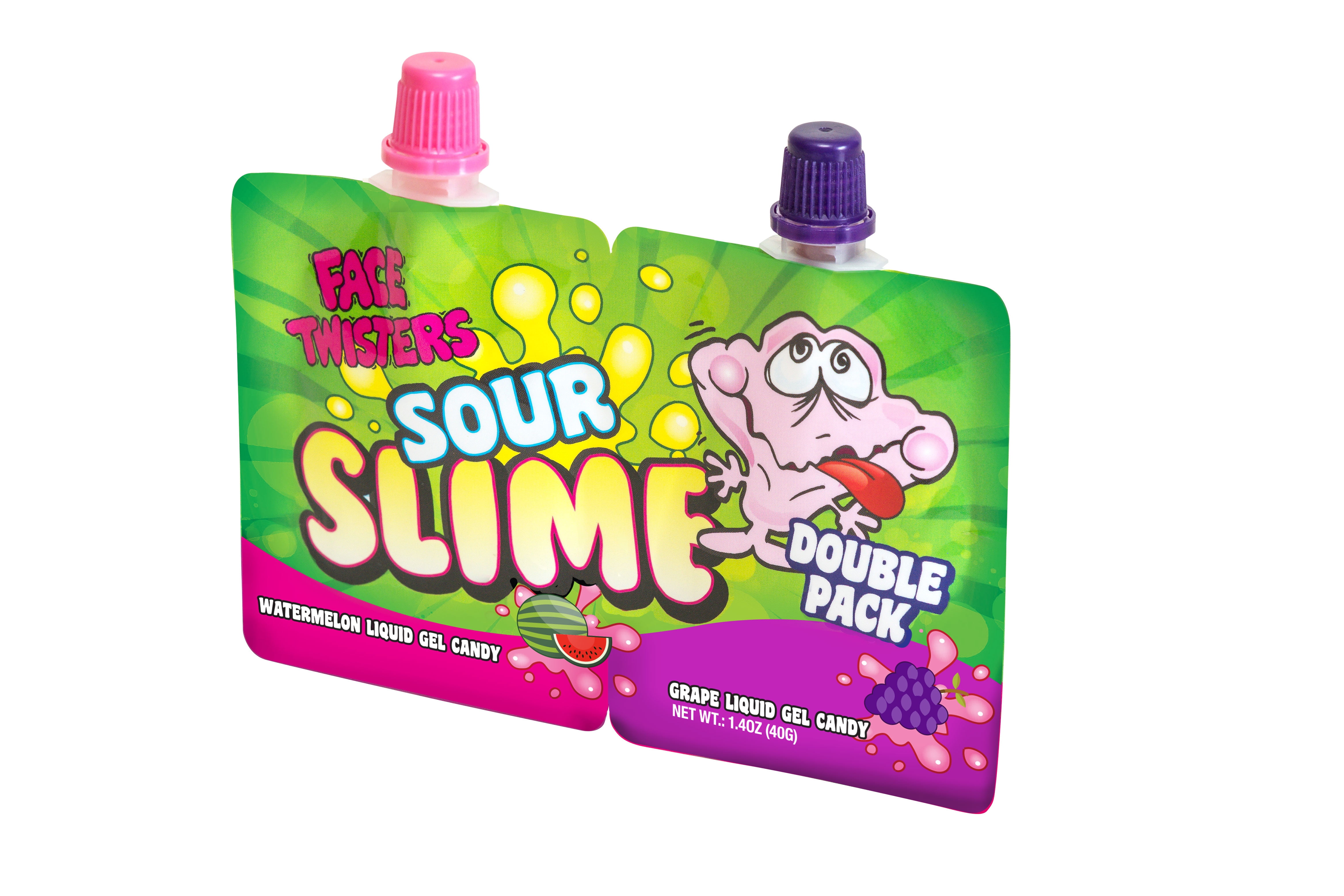 Face Twisters Stretchy Scented Sour Slime, Multicolor, 18 Count (2 Pack)