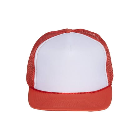 Vintage Cotton 2 Tone Foam Trucker Hat Cap - Orange