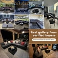 thumbnail image 3 of Lofka 7-Piece Patio Furniture Set, Outdoor Sectional Sofa with PE Wicker Rattan, Gray Cushions & Glass Coffee Table, All-Weather Patio Conversation Set for Backyard Deck Poolside, 3 of 16