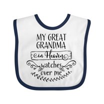 Inktastic My Great Grandma in Heaven Watches over Me Boys or Girls Baby Bib