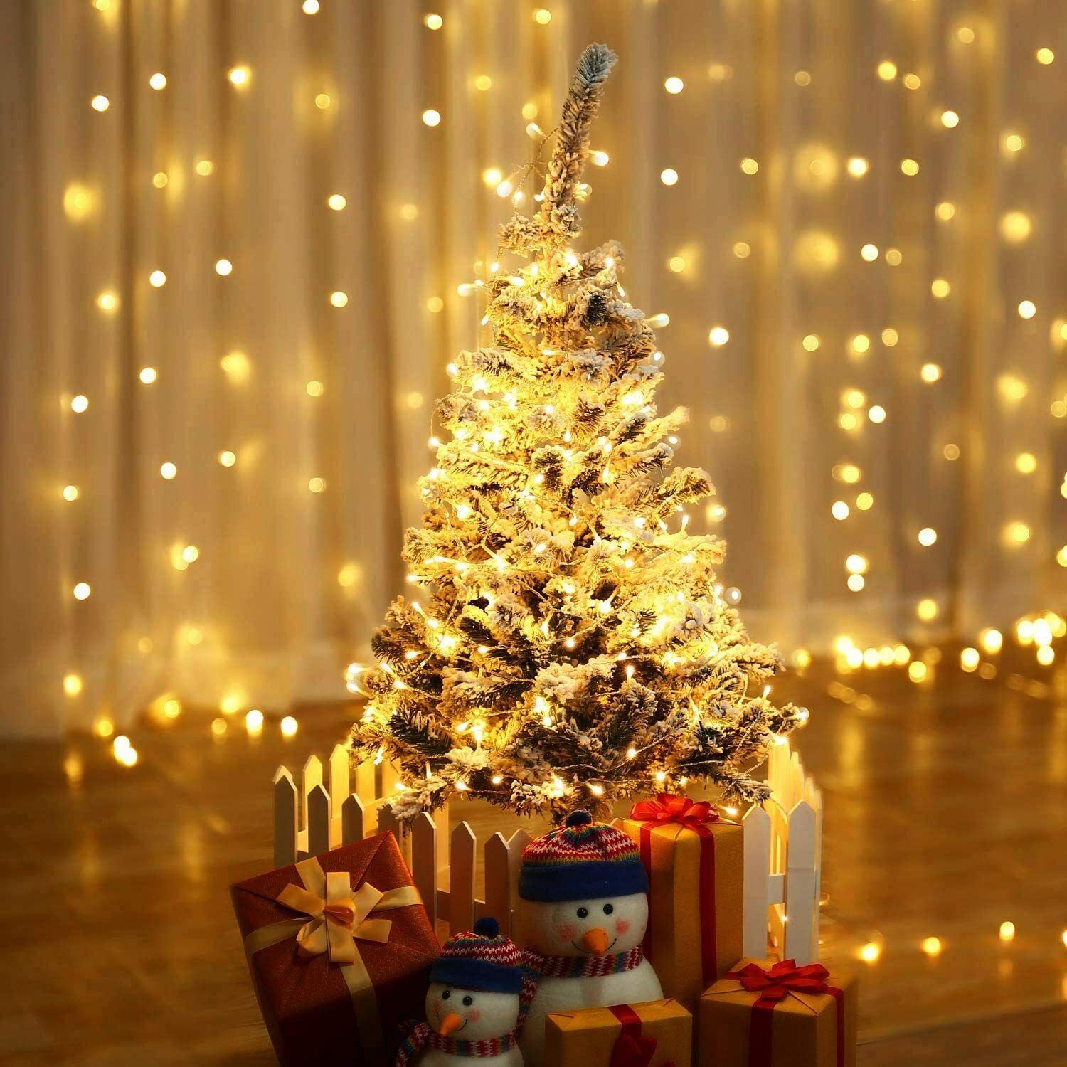 HESHENG 500LEDs 164ft Fairy String Lights Mains Plug in Lights Christmas Party Outdoor Patio Garden Home Decor Lights Warm White