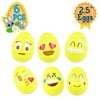 Playoly 6 Pack Fillable Emoji Easter Egg Hunt Party Supply Pack - 2.5" Emojicon Fun Face Plastic Egg