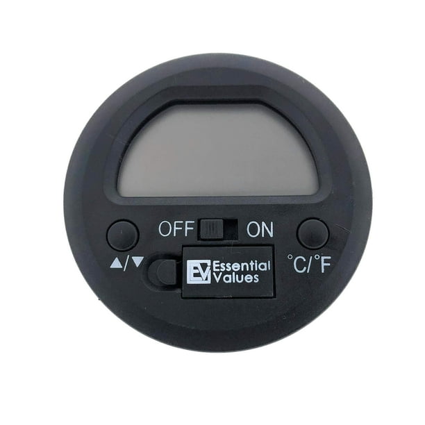 Essential Values Round Digital Cigar Hygrometer for Humidors Battery Included with 1