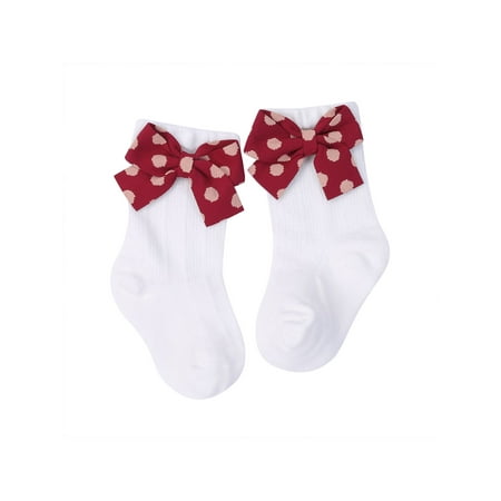 

Seyurigaoka Newborn Toddlers Baby Crew Socks Infant Girls Tube Socks with Bows