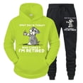 thumbnail image 4 of Conjunto de chándal para hombre nuevo "¿Qué día es hoy? ¿A quién le importa?" Sudadera con capucha y pantalón con estampado divertido de perro y café, conjunto de 2 piezas de pantalones de manga larga, 4 of 5