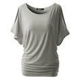 thumbnail image 2 of Doublju Womens Short Sleeve Dolman Drape Loose Fit Tunic Top(Plus Size Available), 2 of 5