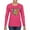 Fuschia, variant on Dean Russo The Pig Animal Lover Womens Graphic Long Sleeve T-Shirt, Kelly, Small