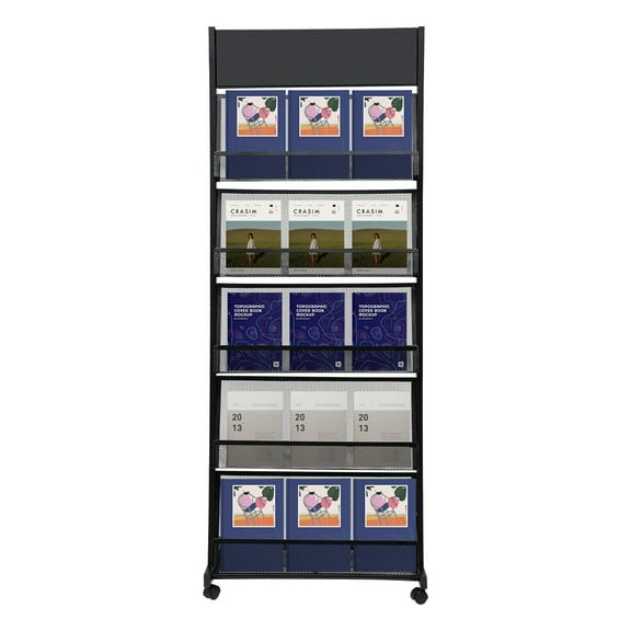 TFCFL 5-Tier Freestanding Magazine Rack Literature Newspapers Books Display Organizer Stand