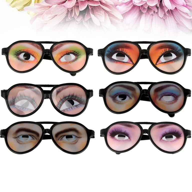 Frcolor 6Pcs Extremely Funny Glasses Frame Eyes Mischief