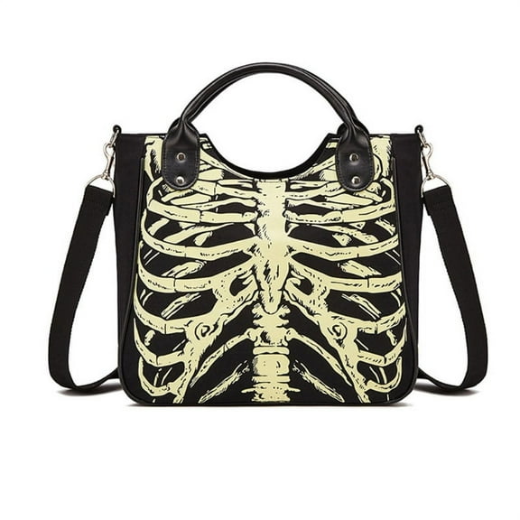 ZPAQI Luminous Gothic Skeleton Bones Skulls Bags Female Halloween Casual Women Punk Shoulder Bag Fashion Crossbody Handbag