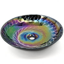 Ruvati 16 inch Murano Glass Art Vessel Circle Decorative Pattern Bathroom Sink