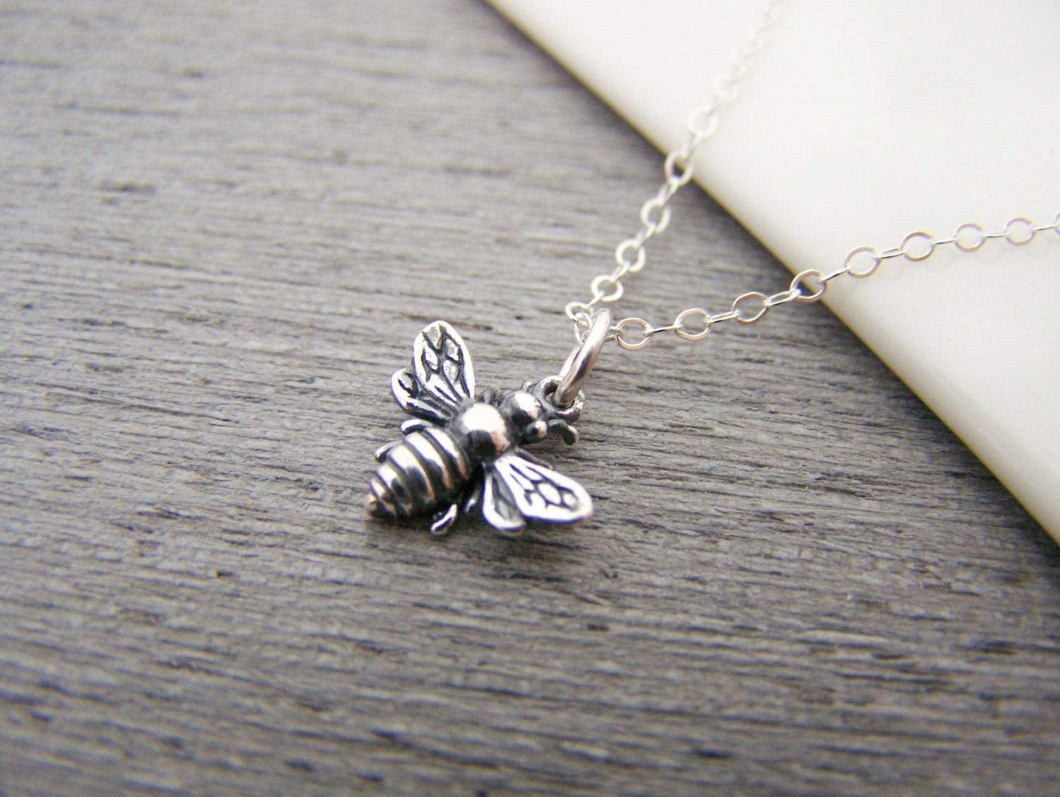 Thank you gift Bee Necklace Gold Bee Charm Set on a Dainty 16-18 Chain