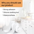 thumbnail image 2 of White Caulk Tape Waterproof Self Adhesive Caulking Tape Sealer Strip for Bathroom Toilet Base Shower Bathtub Sink Countertop Edge Protector Easy to Use with Silicone Tool, 2 of 4