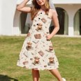 thumbnail image 2 of Hrsba Kids Summer Dress,Casual Sleeveless Dress for Girls,2-12 Years Girls' Summer Casual Sleeveless Round Neck Button With Pockets Dress, 2 of 5