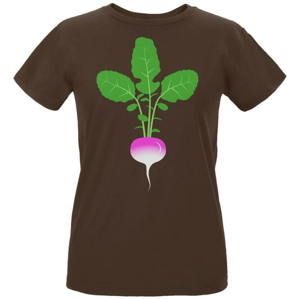 Halloween Vegetable Turnip Costume Womens Organic T Shirt Chocolate SM