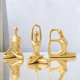 thumbnail image 1 of Conjunto de 3 Estatuas Yoga Oro, Figurinas Resina Meditación Zen para Estantería, Decoración del Hogar, Regalos Dorado, 1 of 7
