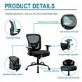 thumbnail image 4 of Bigroof Home Office Chair, Big and Tall Heavy Duty 400lbs Wide Seat ErgonomicComputer Desk Chair with Massage Lumbar Support Adjust Armrest Executive Adjustable Mid Back Task Chair, 4 of 6