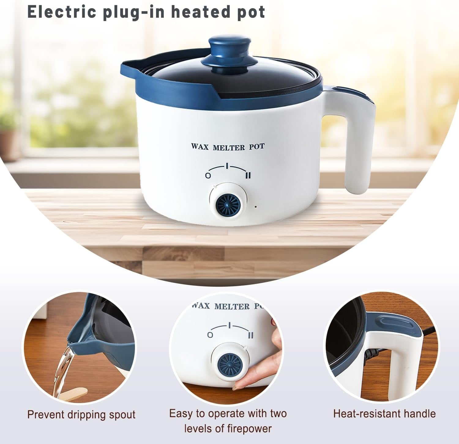 Wax Melter for Candle Making with Pouring Spout, Electric Wax Melting Pot Kit Included Wicks, Wick Stickers, Centering Device, Stirring Spoon